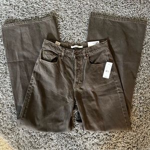 Brown wide leg jeans
